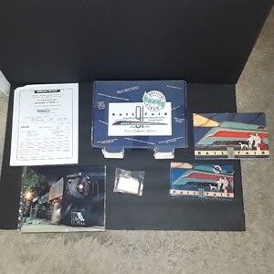 NEW 1991 RAILROAD CA RAILFAIR MUSEUM SOUVENIR KIT W/ VIDEO PINS & PHOTOS IN BOX